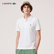 LACOSTE法國(guó)鱷魚男裝經(jīng)典商務(wù)休閑純色翻領(lǐng)Polo衫|PH7937 001/白色 L 5