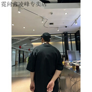 霓問海口龍華越碧蓉服裝店男生夏季寬松短袖帥小眾個(gè)性3D人臉打印短袖 黑色 M