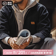 馬登工裝星際穿越底特律獵裝夾克男春季J001美式帆布巴恩風(fēng)翻領(lǐng)外套 黑色 L
