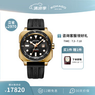 雷米格（ROMAGO）深潛者300全自動(dòng)機(jī)械表瑞士表腕表潛水表專業(yè)男表 青銅殼