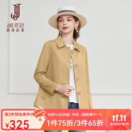 經(jīng)典故事（JANE STORY）經(jīng)典故事時尚簡約短款風(fēng)衣女春秋2025新款高級氣質(zhì)小個子通勤外套 F03黃色 XL