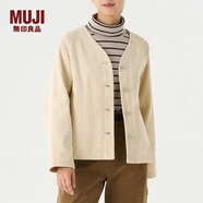 無印良品 MUJI 女式 木棉混 燈芯絨夾克 女短款外套秋冬季簡約風 BDD91C3A 米白色 M(160/84A)