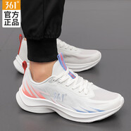 361°男鞋運(yùn)動(dòng)鞋男跑步鞋夏季透氣網(wǎng)面鞋休閑輕便學(xué)生戶外鞋子男 羽毛白/螢光耀火色-2 41