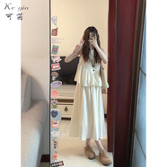 可茵（Keyin）連衣裙女裝套裝2025年夏季新款小個子簡約百搭無袖上衣半身裙子女 半身裙 M