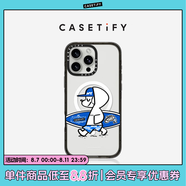 CASETIFY SKATER JOHN 沖浪/畫(huà)畫(huà)小狗  適用于iPhone 16/15 Pro/Max 蘋(píng)果手機殼 透明黑框Magsafe-沖浪小狗 iPhone 15 Pro