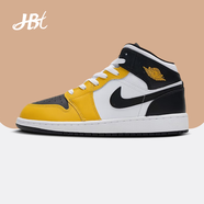耐克（NIKE）【潮】Air Jordan aj1男鞋中高幫休閑運動透氣舒適籃球鞋 DQ8426-701白黃黑 42