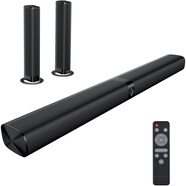 魅動(dòng)（meidong）條形音箱電視60W5.0藍(lán)牙條形音箱有線和無(wú)線回音壁工爆款 黑色【80W+2.0聲道+遙控器】