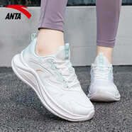 anta kids安踏女鞋夏季鞋子跑鞋網(wǎng)面跑步鞋網(wǎng)鞋透氣休閑鞋官運(yùn)動(dòng)鞋女 象牙白/白綠粉/5573 【皮面防水 35.5