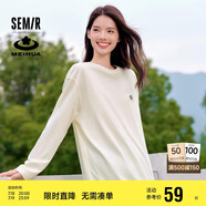 森馬梅花系列長(cháng)袖T恤女中長(cháng)款印花春秋oversize上衣109524101001