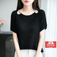 珠光簡(jiǎn)序精致鎖骨珠珠亮絲短袖LACHAPELLEHOMME.2093.QM喬 黑色 M 90-105以?xún)刃貒?2