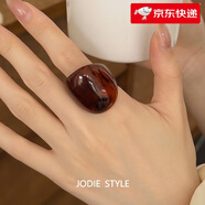 七夕情人節禮物胖東來(lái)品質(zhì)琥珀戒指新款感個(gè)性夸張色樹(shù)脂女冷淡風(fēng) A款