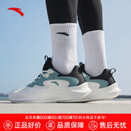 安踏（ANTA）漫步運(yùn)動(dòng)鞋男夏季皮面防潑水減震跑步鞋男士戶外旅游鞋子 【革面防潑水】象牙白/黑/藍(lán)-3 42 (260mm)