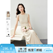 梵希蔓（vimly）萊賽爾背心連衣裙女2025年夏新款垂感收腰顯瘦法式小黑裙子 M7287 卡其色. S