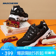 斯凱奇D'LITES系列男時尚綁帶厚底熊貓鞋52675 黑色 42 