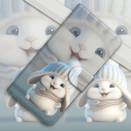 三星（SAMSUNG）翻蓋皮套三星全系列手機殼s23+保護s22+支架s21fe卡通s21+/s20+/s 呆萌兔-皮套 三星Galaxy J6 2018