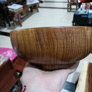 何適 何 HISIZE 木碗餐具套裝日式酸棗木大號水果碗沙拉碗湯碗整木頭泡面碗飯碗 18cm泡面大碗三個(gè)加三勺子