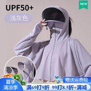 蕉下森林防曬衣女2025夏季新款防曬面罩遮臉?lè )雷贤饩€(xiàn)透氣短款披肩防曬服 可拆卸面罩-淺灰色 均碼 適合80-165斤 女士涼感寬松女款