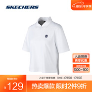 斯凱奇（Skechers）速干涼感POLO衫女子短款學(xué)院風(fēng)百搭T恤時(shí)尚透氣經(jīng)典款 亮白色/0019 L
