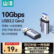 山澤【包郵】USB3.2公轉Type-C母轉換器USB-C數據轉接頭接USB充電器車(chē)充適用蘋(píng)果華為手機接筆記本電腦