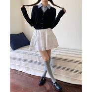 XIVI【奶油布蕾蛋糕裙歌銘白色復(fù)古蕾絲半身裙女2025夏季短裙X318 椰奶白 均碼