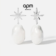 APM Monaco[楊紫同款]流星耳釘配珍珠時尚飾品簡約氣質(zhì)耳飾生日禮物