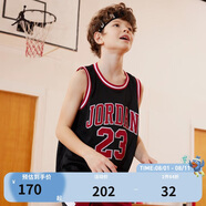 Jordan耐克AJ兒童背心 Nike23號(hào)男童籃球服夏季透氣無袖T恤  正黑色