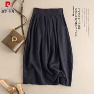 皮爾卡丹日韓原單剪標(biāo)尾貨女棉麻半身裙復(fù)古文藝高腰休閑亞麻a字長裙 藏青色(少量現(xiàn)貨) 收藏加購優(yōu)先 L 【建議110-130斤】