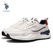 美國馬球協(xié)會(huì)（U.S.POLO ASSN.）男鞋夏季鞋子男網(wǎng)面透氣男鞋運(yùn)動(dòng)鞋男男士休閑鞋跑步鞋男緩震 米藍(lán) 41