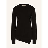 吉爾·桑達(dá)（Jil Sander）女士針織套頭毛衣圓領(lǐng)直筒開叉羅紋袖口 BLACK 均碼 |40