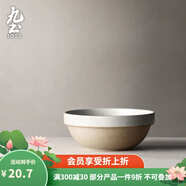 九土 手工粗陶碗日式簡約陶瓷碗大湯碗面碗復古風圓形餐具家用 小號-味碟【白色】