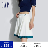 Gap女裝春季運(yùn)動(dòng)針織不對(duì)稱迷你百褶短裙活力半裙876133 白色 165/66A(M)亞洲尺碼