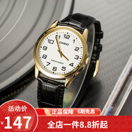卡西歐（CASIO） 卡西歐(CASIO)男表休閑簡約石英皮帶手表學生腕表商務送男友禮物 MTP-V001GL-7B
