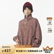 幻走（MOVEUP）2024冬季新款.FUN系列純棉復古織嘜跳點棉繩短款外套女 棕紅 M
