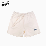SLAMBLESLAMBLE夏季新款彈力毛圈短褲男女純色百搭運動(dòng)四分褲中褲薄款潮 米白 L