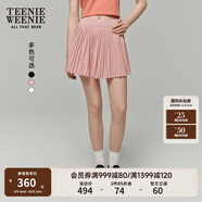Teenie Weenie小熊半身裙女2025春夏新款運(yùn)動休閑學(xué)院風(fēng)簡約百褶裙短裙女 淺粉色 XL