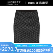 范思哲（VERSACE）SS23度假系列幾何圖案提花短款半身裙休閑短裙女款黑色 黑色 均碼 40