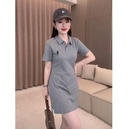 POLO SPORT美國拉夫勞倫25年夏季新款同款經(jīng)典刺繡小馬標(biāo)休閑短袖polo領(lǐng)連衣 灰色 【高品質(zhì)連衣裙】 XL 105-120斤