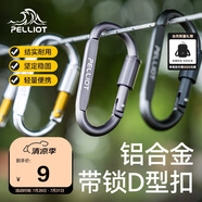 伯希和（Pelliot）登山扣戶外D型扣鋁合金背包掛鉤便攜鑰匙扣安全扣16406841煙熏灰