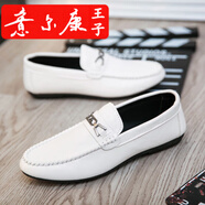 意爾康王子【品牌斷碼清倉(cāng)】英倫2025新款透氣懶人樂(lè)福鞋一腳蹬春夏季節(jié)韓版 白色T126白色 43