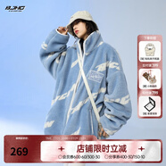 BJHG不計后果冬美式加厚仿羊羔絨棉服男潮寬松保暖毛絨情侶棉衣外套女 藍(lán)色 XL