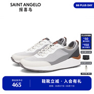 報喜鳥(niǎo)運動(dòng)鞋男鞋春季新款男士休閑運動(dòng)鞋高彈緩震無(wú)骨透氣慢跑鞋男 白 41