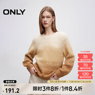 ONLY秋冬柔軟舒適漸變燈籠袖圓領(lǐng)毛衣針織衫女|124313008 C12 沙色 2XL (180) 96A