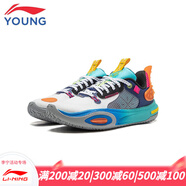 李寧（LI-NING）童鞋男中大童籃球鞋秋季新款兒童全城11緩震回彈運動(dòng)鞋子YM 標準白/藏青藍 31碼
