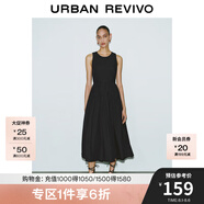 UR2025夏季新款女裝法式后背鏤空系帶無(wú)袖連衣裙UWM750050 黑色 S