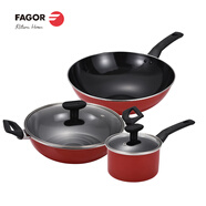FAGOR法格 紅典系列套裝三件套 FG-HHD03CHN 奶鍋16cm炒鍋30cm火鍋26cm