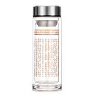 胖東來(lái)【央媽推薦】耐熱大悲心經(jīng)咒雙層玻璃杯家用茶杯泡茶印花居家 300ml加厚鋼蓋款_大悲咒