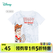 迪士尼寶寶（Disney Baby）迪士尼童裝兒童T恤米奇米妮印花圓領短袖T恤純棉 男童胡迪(S1674) 24個月/身高90cm