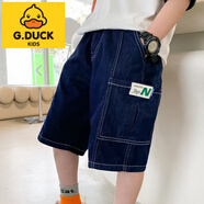 G.DUCKKIDS男童褲子2025夏季牛仔短褲帥氣時(shí)髦夏裝男孩五分中褲寬松薄款 貝貝豆丁N標(biāo)五分褲 110