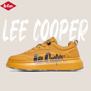 LEE COOPER男鞋夏季2025新款男士休閑百搭輕奢板鞋男款時(shí)尚潮流厚底小白鞋子 黃色 39