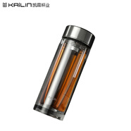 凱霖雙層玻璃杯0396大容量水杯商務(wù)男士辦公杯茶水分離泡茶杯350ml